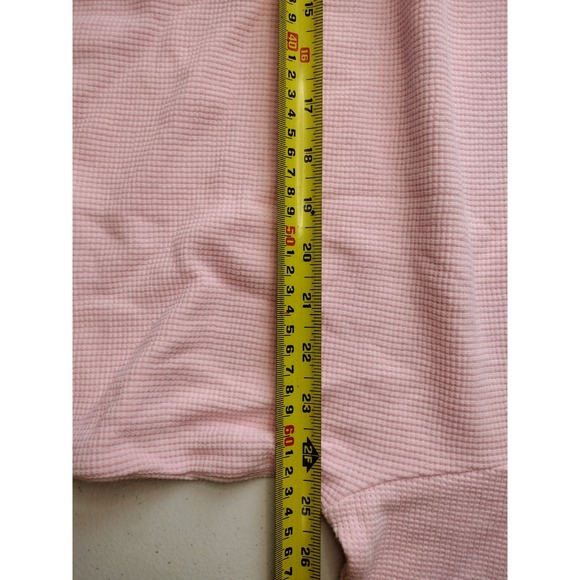 Comfrt Waffle Knit Sweatshirt Pink Crew Neck Oversized Pullover XL - Picture 5 of 6